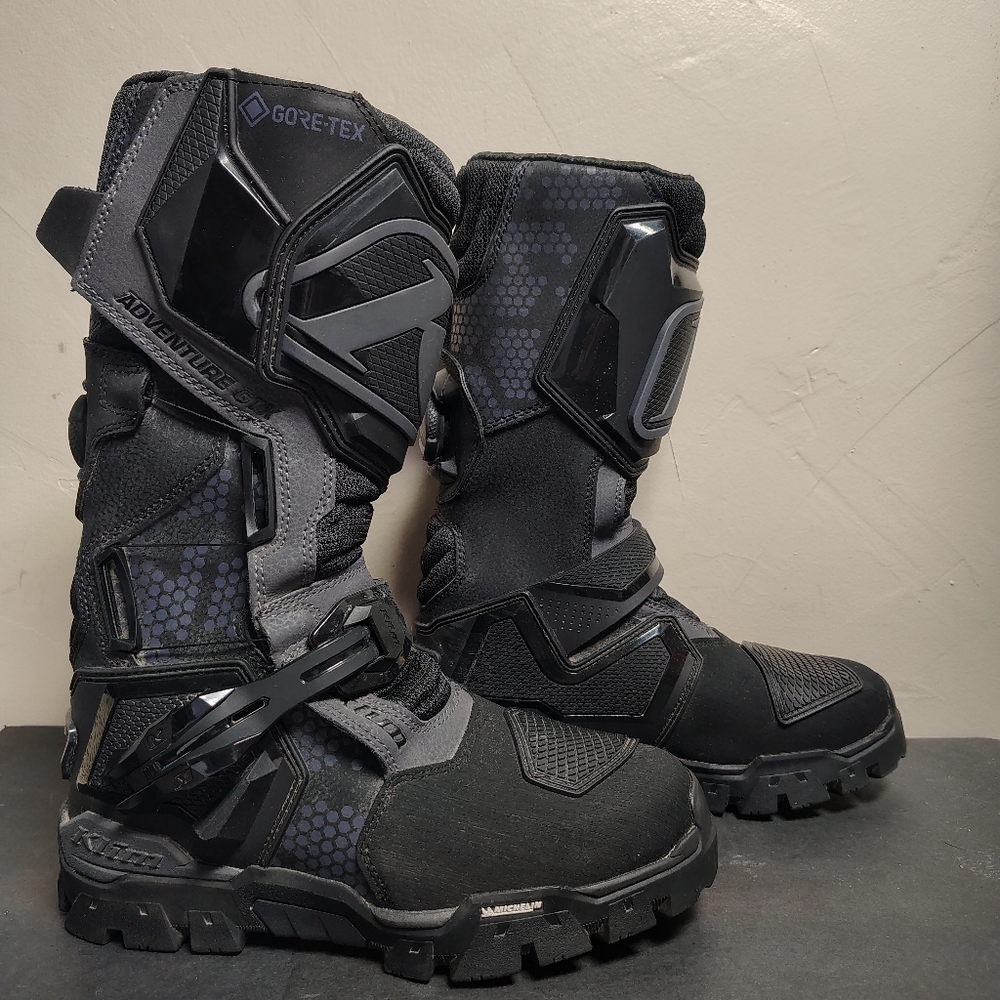 Klim Boots Mens Size 7 Black Adventure GTX Stealth Goretex Motorcycle Boa